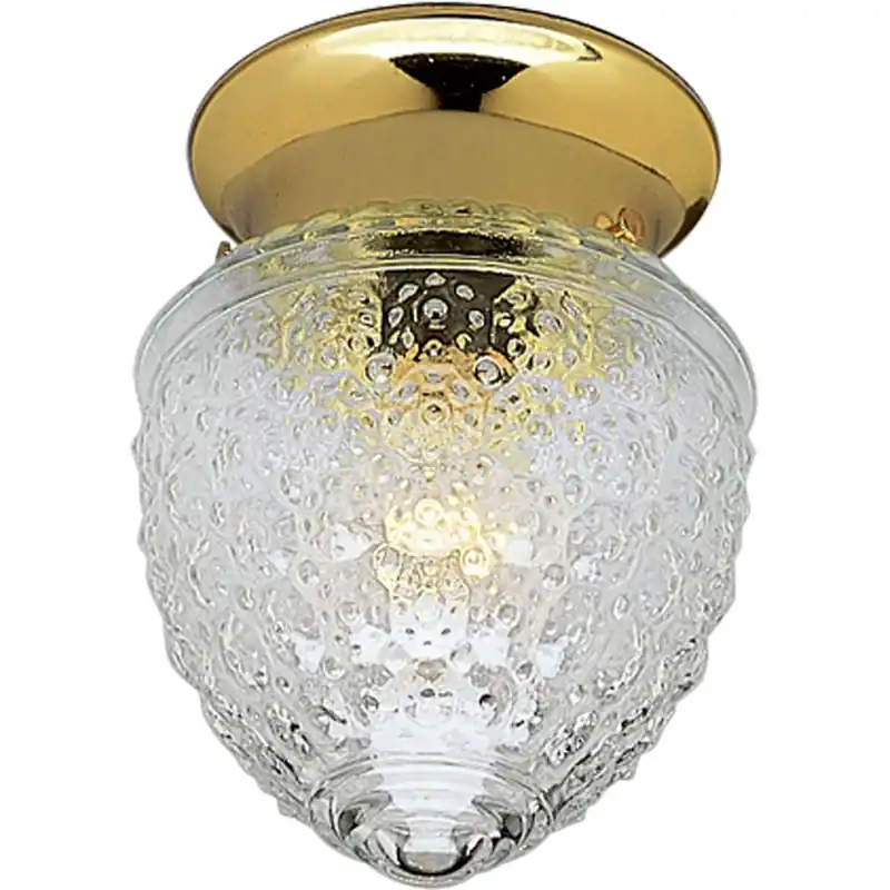 Latest Progress Lighting P3750-10 1-Light Close-To-Ceiling Fixture 60-Watt 120-Volt AC Polished Brass Glass Globes