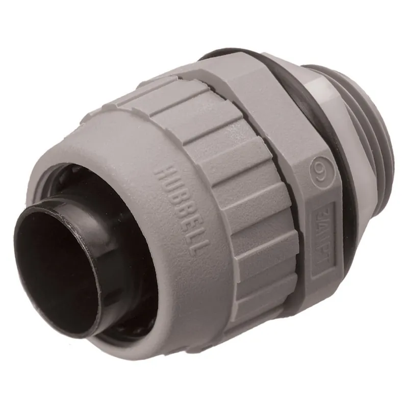 Factory Price Hubbell-Wiring P050NGYA Non-Metallic Liquidtight Straight Connector Gray Kellems PolyTuff