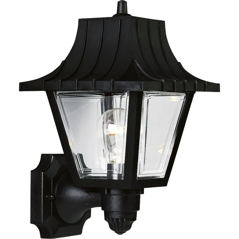 Budget Progress Lighting P5814-31 1-Light Wall Sconce 60-Watt 120-Volt 13-Inch Black Powder Coated Mansard Roof