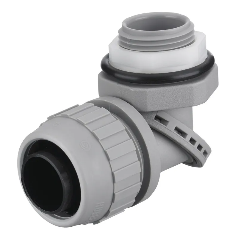 Hubbell-Wiring PS0759NGY Nylon Non-Metallic Multi-Position 90-Degree Liquidtight Connector 3/4-Inch Kellems® PolyTuff® Free Returns