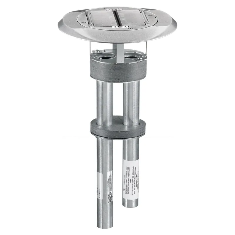 Limited Offer Hubbell-Wiring S1PTAL 1-Piece Dual Fire-Rated Poke-Thru Device Without Junction Box Aluminum ScrubShield SystemOne Style Line