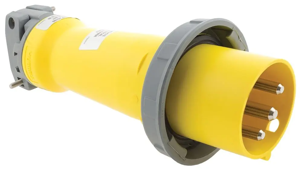 Flash Sale Hubbell-Wiring HBL330P4W 3-Wire 2-Pole Heavy-Duty Watertight Male Plug 125-Volt AC 30-Amp Yellow
