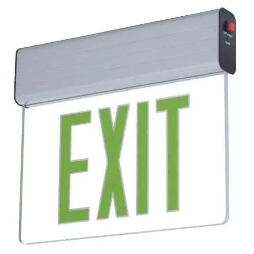 Cooper Lighting EUS70R EU Series Self-Powered LED Edge-Lit Exit Sign Black Powder Coated Housing Red Letter 120/277-Volt Sure-Lites® Place Order