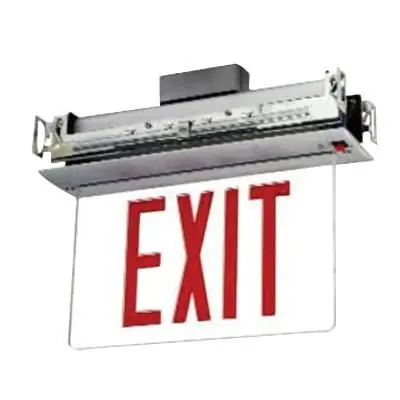 Cooper Lighting EUR70R EU Series Self-Powered LED Edge-Lit Exit Sign Black Powder Coated Housing Red Letter 120/277-Volt Sure-Lites® Limited Time