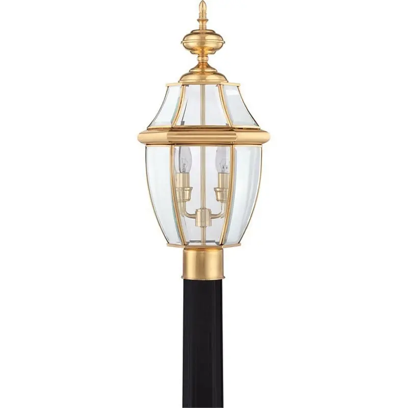 Quoizel Lighting NY9042B 2-Light Post Lantern 60-Watt 120-Volt Brass Newbury Cheap