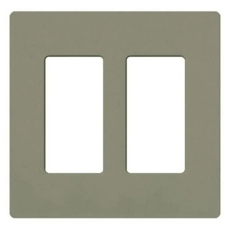 Lutron SC-2-GB Polycarbonate Device Mount 2-Gang Designer Style Standard Size Screwless Wallplate 2-Dimmer Greenbriar Claro® Satin Colors® Luxury