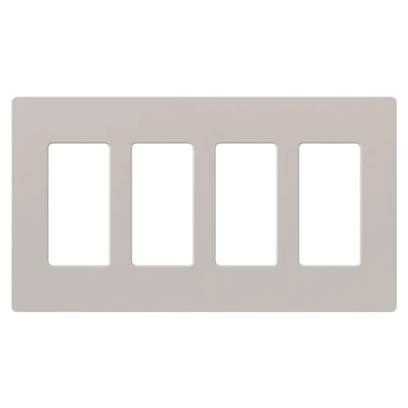 Fan Favorite Lutron SC-4-TP Tough Thermoset Screwless 4-Gang Wallplate 4-Rectangular Device Taupe Claro®