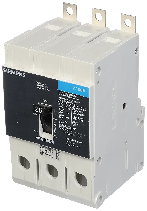Price Cut Siemens NGB3B020B Panelboard Mount Type NGB Molded Case Circuit Breaker 3-Pole 20-Amp 600/347-Volt AC Speedfax™