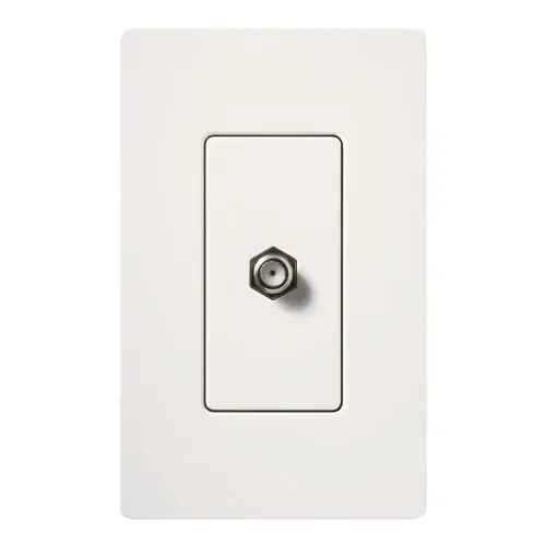 Lutron SC-CJ-SW Snap-In F-Type Coaxial Single Cable Jack Satin Snow Claro® Fan Favorite