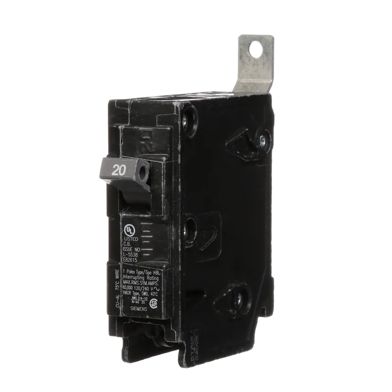 Siemens B120HH Panelboard Mount Low Voltage Molded Case Circuit Breaker 1-Pole 20-Amp 120-Volt AC Limited Time