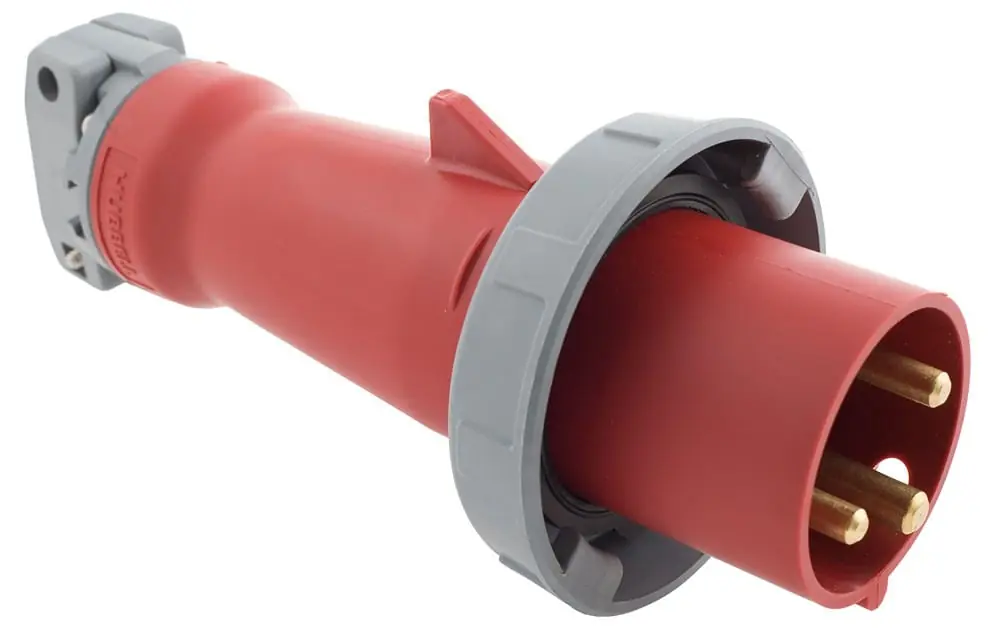 Hubbell-Wiring HBL360P7W 3-Wire 2-Pole Heavy-Duty Watertight Male Plug 480-Volt AC 60-Amp Red Today Only
