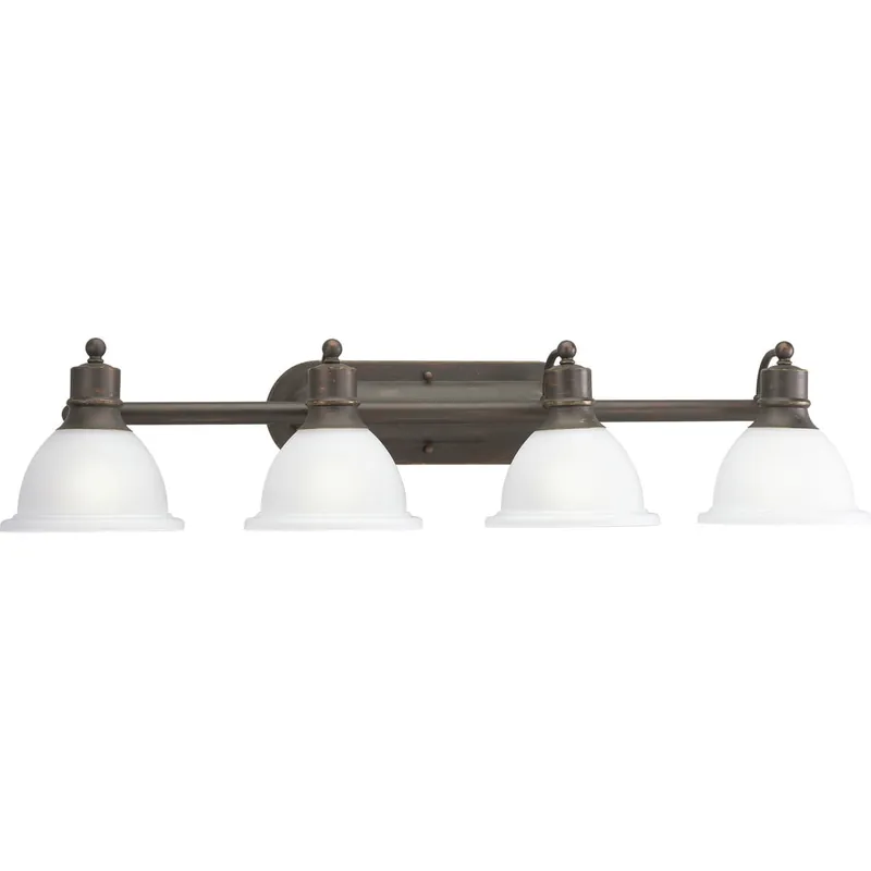 Progress Lighting P3164-20 4-Light Bath And Vanity Fixture 100-Watt 120-Volt Antique Bronze Painted Madison Luxury
