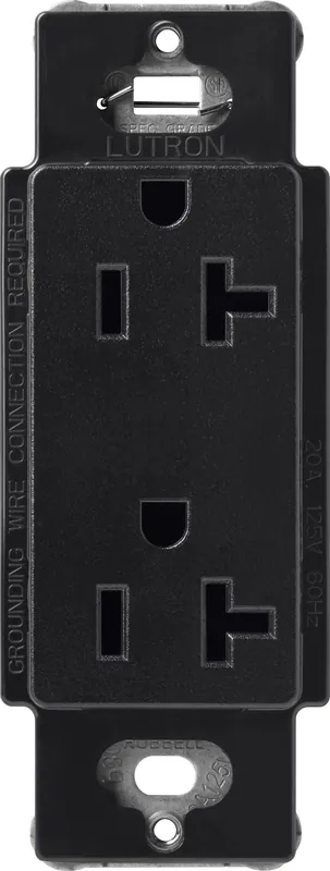 Lutron SCR-20-MN Duplex Receptacle 20-Amp 125-Volt AC NEMA 5-20R Midnight Claro® Worldwide Shipping