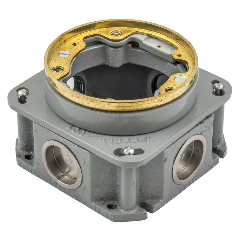 Luxury Hubbell-Wiring B2536 Cast Iron 1-Gang Single Service Flush Concrete Fully Adjustable Floor Box 4.19-Inch x 4.84-Inch x 4.84-Inch x 3-1/4-Inch 33-Cu