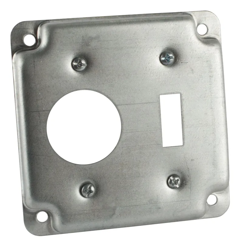 Low Price Thomas & Betts RS1 Pre-Galvanized Steel Square Raised Outlet Box Cover 4-Inch x 1/2-Inch Silver Steel City®
