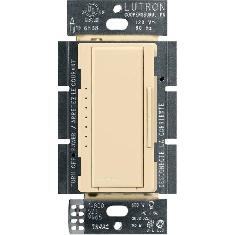 Express Delivery Lutron MACL-153M-IV 120-Volt at 60-Hz 1-Pole Multi-Location Dimmer Ivory Maestro® CL®
