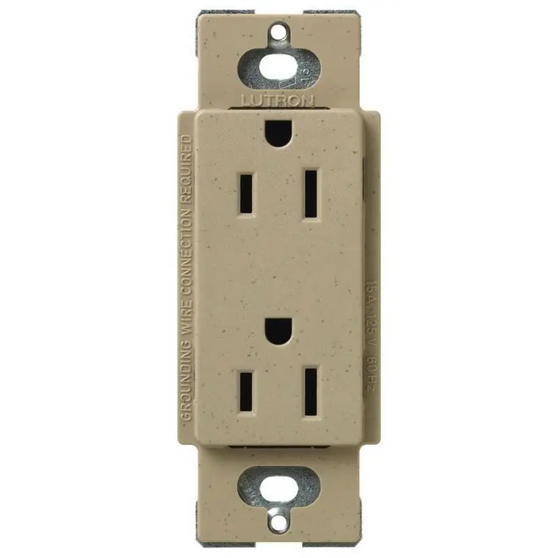 Lutron SCRS-15-TR-MS Tamper-Resistant Duplex Receptacle 15-Amp 125-Volt Mocha Stone Satin Finish Satin Colors® Don’t Miss Out