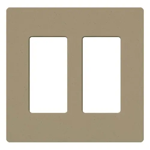 Lutron SC-2-MS Polycarbonate Device Mount Designer Style Standard Size 2-Gang Screwless Wallplate 2-Dimmer Switch Mocha Stone Claro® Satin Colors® Fan Favorite