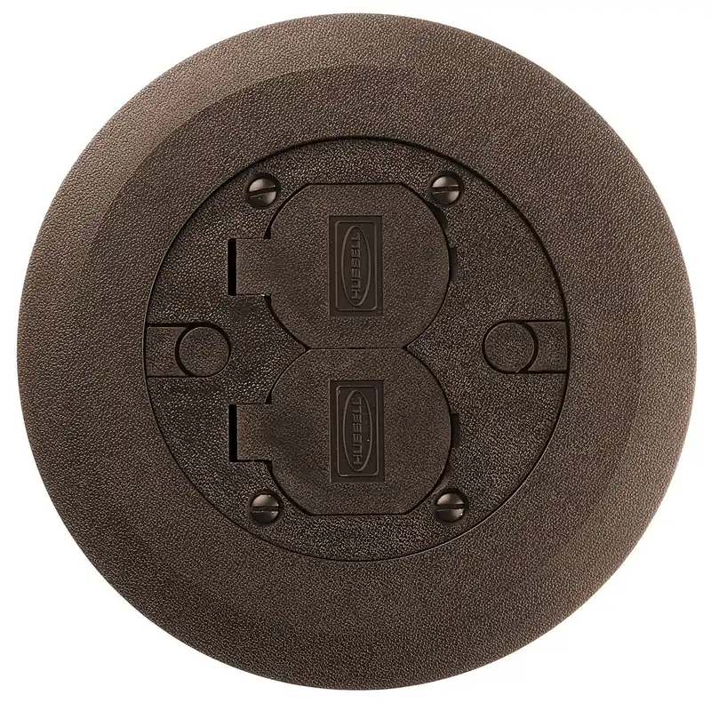 Hubbell-Wiring PFBCBRA Thermoplastic ABS PFB Series Non-Metallic Single Or Multi-Service Floor Box Cover With Flip Lid 6-1/4-Inch ScrubShield® Order Now