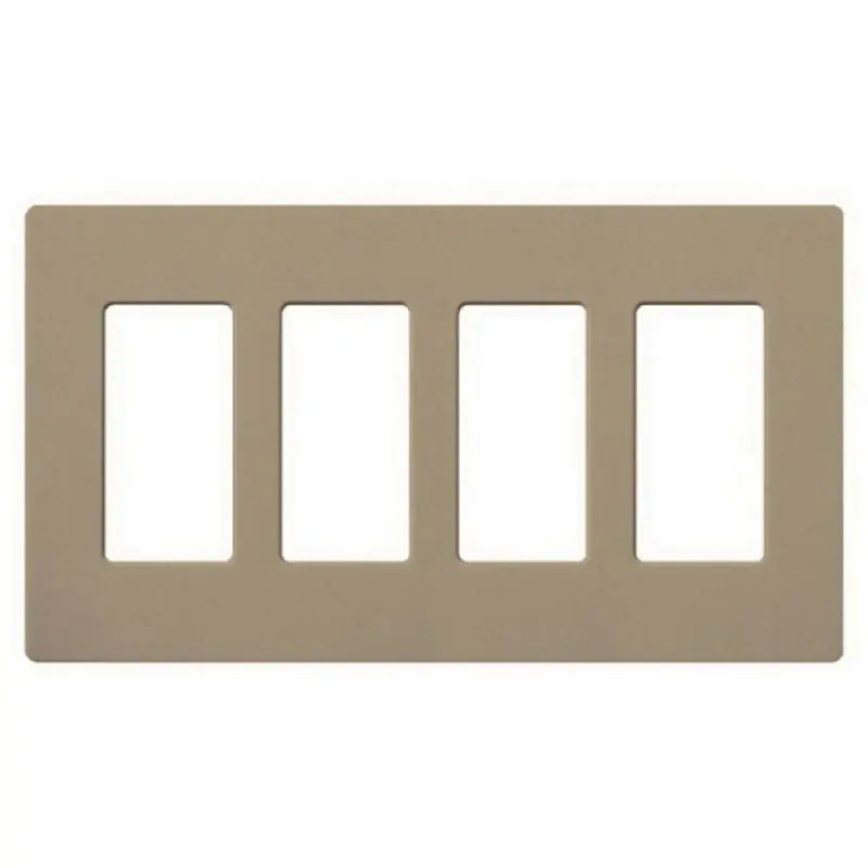 Lutron SC-4-MS Polycarbonate Device Mount 4-Gang Designer Style Standard Size Screwless Wallplate 4-Dimmer Mocha Stone Claro® Satin Colors® Price Drop