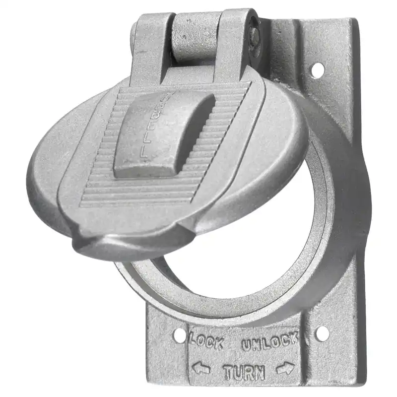 Hubbell-Wiring HBL7770 Cast Aluminum 1-Gang Weatherproof Self-Closing Rectangular Cover 4.560-Inch x 2.840-Inch x 2-3/16-Inch Best Seller