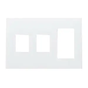 Direct From Factory Lutron NT-S-S-R3-FB-WH Thin Profile 3-Gang Wallplate White Nova-T®