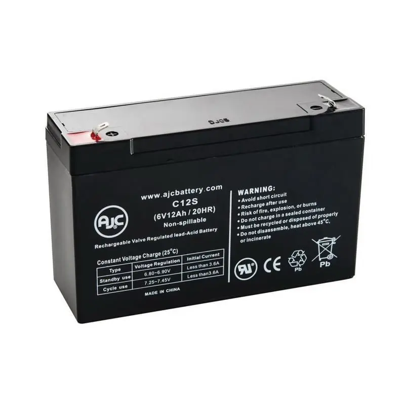 Buy Direct Jasco RB6121F1 RB Series General Purpose Rechargeable Battery 12-Amp-Hour 6-Volt Sealed Lead Acid F1 Terminal