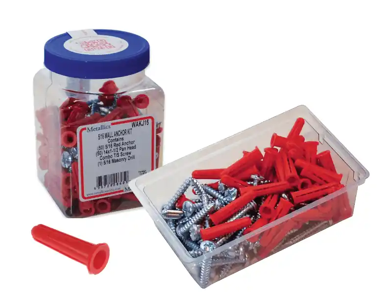 Buy Online Metallics WAKJ15 Plastic Big Red Conical Wall Anchor Kit 5/16-Inch Jar Pack