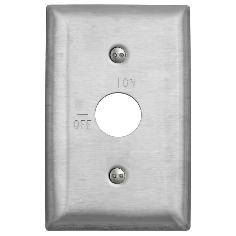 Hubbell-Wiring SS12RKL 302/304 Stainless Steel Screw Mount Standard Size 1-Gang Wallplate 1-Rotary Barrel Key Switch Hassle-Free Returns