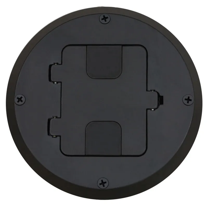 Hubbell-Wiring RF515BK Black Paint Aluminium Wood Floor Flush Service 1-Gang Tamper-Resistant Floor And Wall Box Kit 4.8-Inch 28-Cubic-Inch TradeSe While Supplies Last