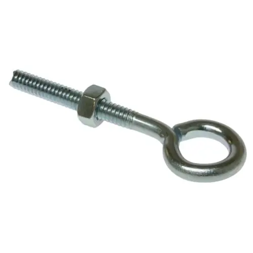 Fan Favorite Metallics JEB14 Zinc Chromate Steel Eye Bolt With Hexagonal Nut 4-Inch