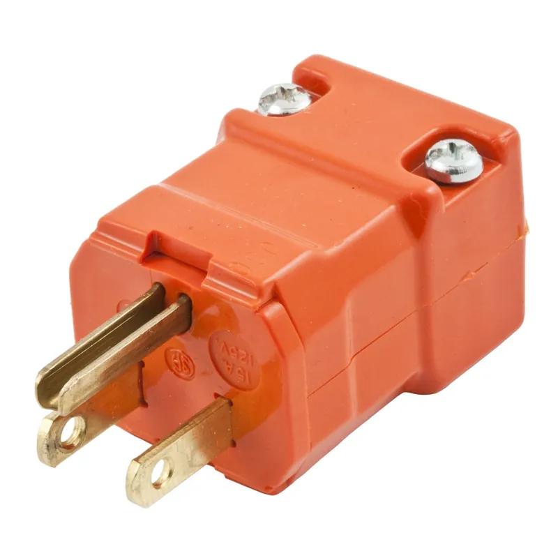 Hubbell-Wiring HBL515PVO 3-Wire 2-Pole Polarized Straight Blade Plug 125-Volt 15-Amp NEMA 5-15P Orange Valise® One Day Deal