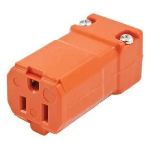 Hot Picks Hubbell-Wiring HBL515CVO 3-Wire 2-Pole Straight Blade Connector 125-Volt 15-Amp Orange Valise®