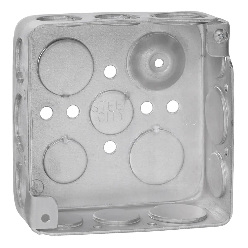 Must Have Thomas & Betts 52151-1234GB Pre-Galvanized Steel Standard Square Box With Grounding Bump 4-Inch x 4-Inch x 1-1/2-Inch 21-Cubic-Inch Steel City®