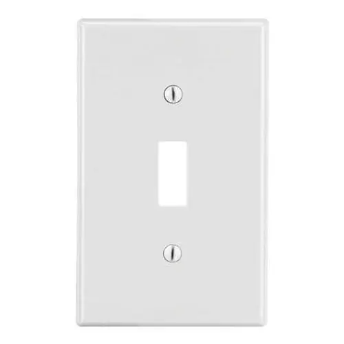 Hassle-Free Returns Hubbell-Wiring P1W Polycarbonate Thermoplastic Screw Mount Standard Size 1-Gang Wallplate (1) Toggle Switch White