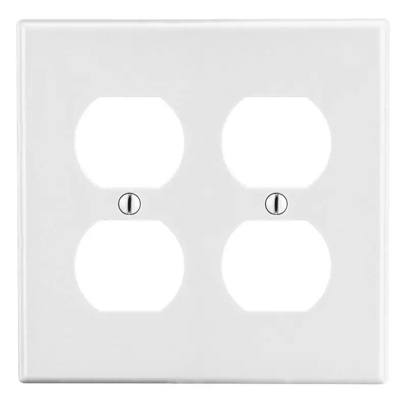 Don’t Miss Out Hubbell-Wiring P82W Polycarbonate/Thermoplastic Screw Mount 2-Gang Standard Size Wallplate (2) Duplex Receptacle White Kellems®