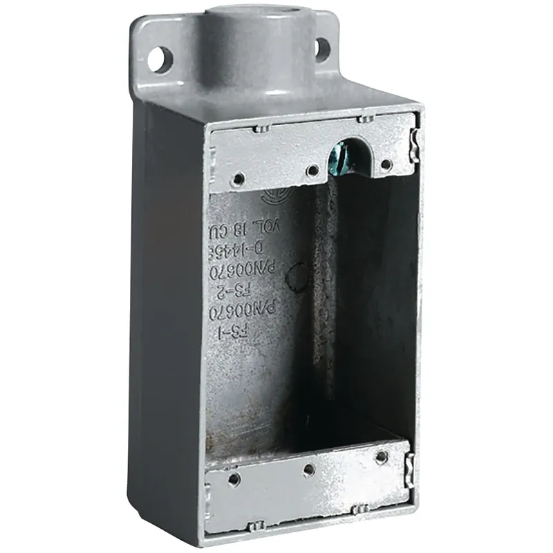 Hubbell-Wiring FS-1 Aluminum FS Series Shallow Dead End Cast Device Box 5-1/2-Inch x 2.88-Inch x 2-Inch Gray Powder Epoxy Painted Killark® Exclusive