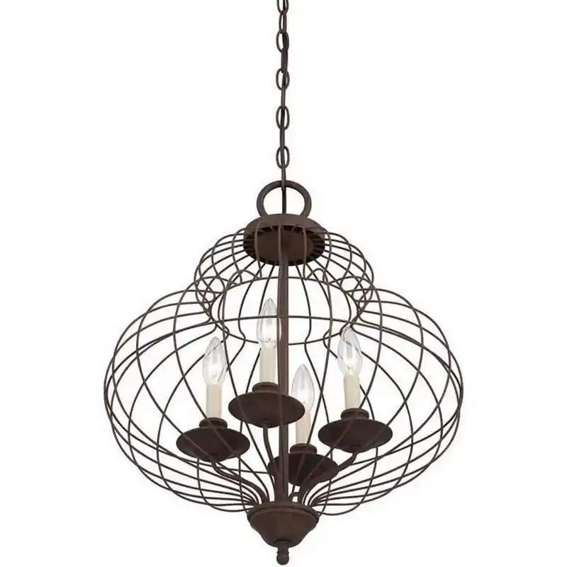 Quoizel Lighting LLA5204RA 4-Light 1-Tier Chandelier 60-Watt 120-Volt AC Bronze Laila Super Sale