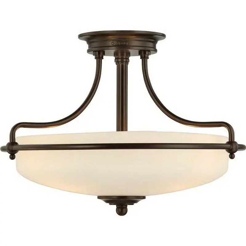 Markdown Quoizel Lighting GF1717PN 3-Light Ceiling Fixture 100/23-Watt 120-Volt Bronze Griffin
