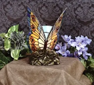 Seasonal Sale ORANGE BUTTERFLY TABLE LAMP QINC TF6599R 15W T7 TABLE LAMP