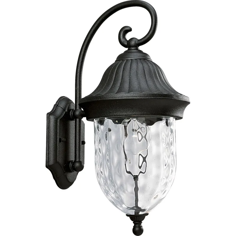 Progress Lighting P5828-31 1-Light Wall Lantern 100-Watt 120-Volt Textured Black Powder Coated Coventry Next Day Delivery