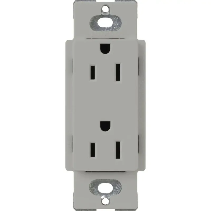 Lutron CARS-15-TR-GR Tamper-Resistant Duplex Receptacle 15-Amp 125-Volt NEMA 5-15R Gray Claro® Authentic