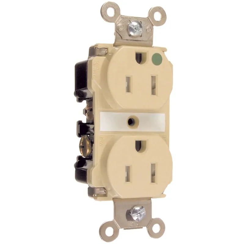 Pass & Seymour TR63-HI Hospital Grade Tamper-Resistant Duplex Receptacle 20-Amp 125-Volt AC NEMA 5-20R Ivory Free Returns
