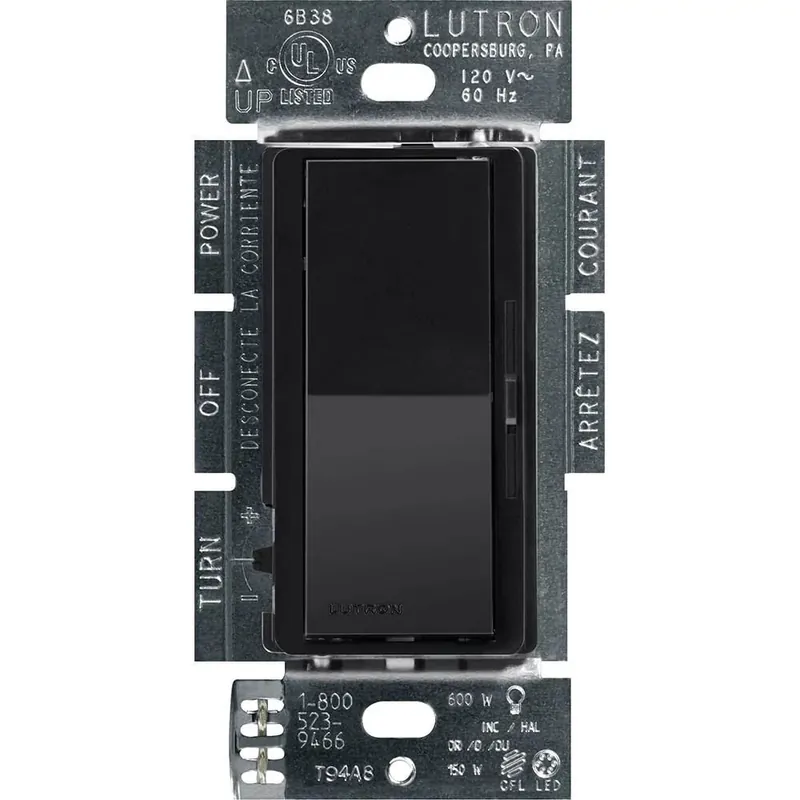 Lutron DVCL-153P-BL 120-Volt at 60-Hz 1-Pole 3-Way Dimmer Black Diva® CL® Modern