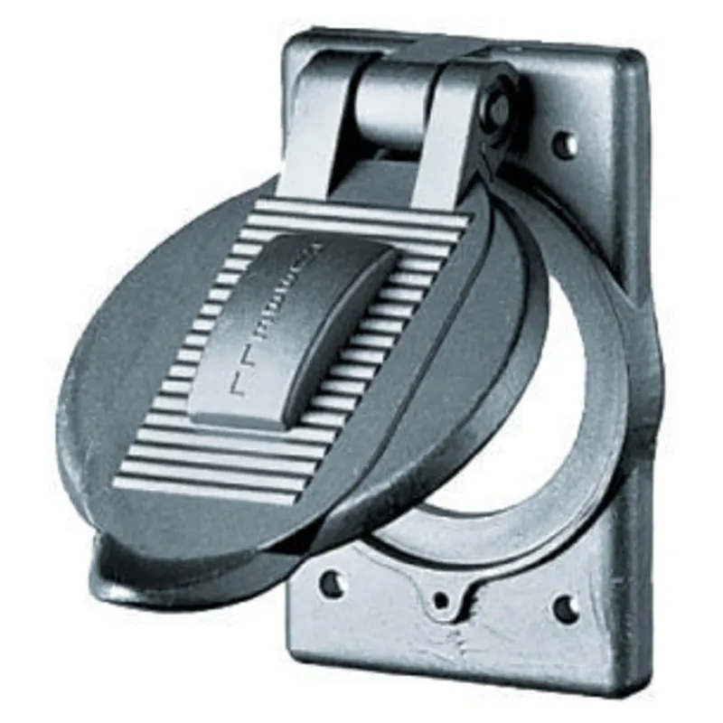 Hubbell-Wiring HBL9420 Cast Aluminum 1-Gang Self-Closing Single Lid Weatherproof Lift Cover (1) 2.13-Inch Dia Single Receptacle 4-9/16-Inch x 2-27/ Seasonal Sale