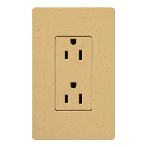 Lutron SCR-15-GS Commercial Residential Grade Duplex Dimming Receptacle 125-Volt 15-Amp NEMA 5-15R Goldstone Designer Claro® Special Discount