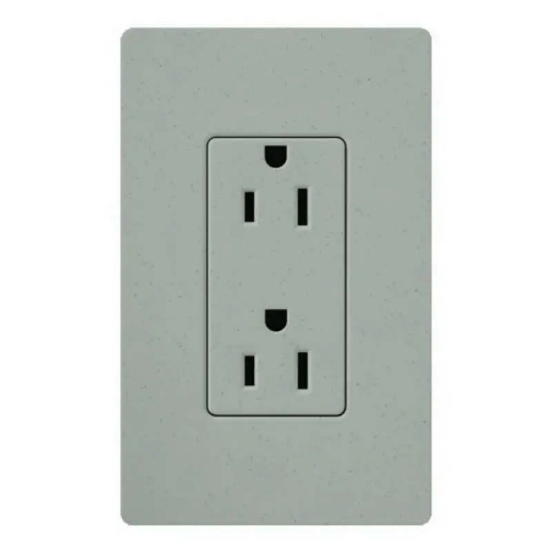Lutron SCRS-15-TR-BG Commercial/Residential Grade Tamper-Resistant Dimming Duplex Receptacle 15-Amp 125-Volt NEMA 5-15R Satin Bluestone Claro® Sati Low Price