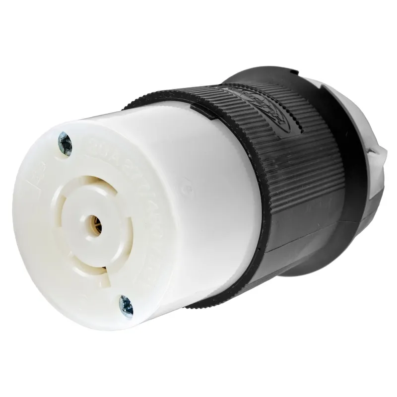 Free Returns Hubbell-Wiring HBL2523 4-Wire 4-Pole Insulgrip Twist-Lock Connector 277/480-Volt AC 20-Amp Black/White Twist-Lock®