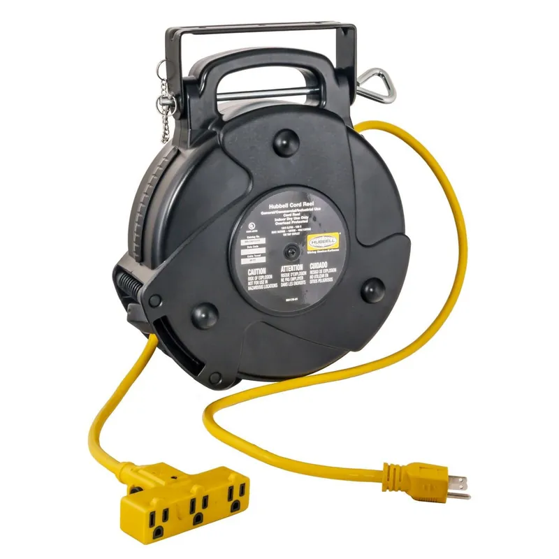 Wholesale Hubbell-Wiring HBLC40123TT SJTW Cord Reel With Connector 12/3 40-ft Yellow