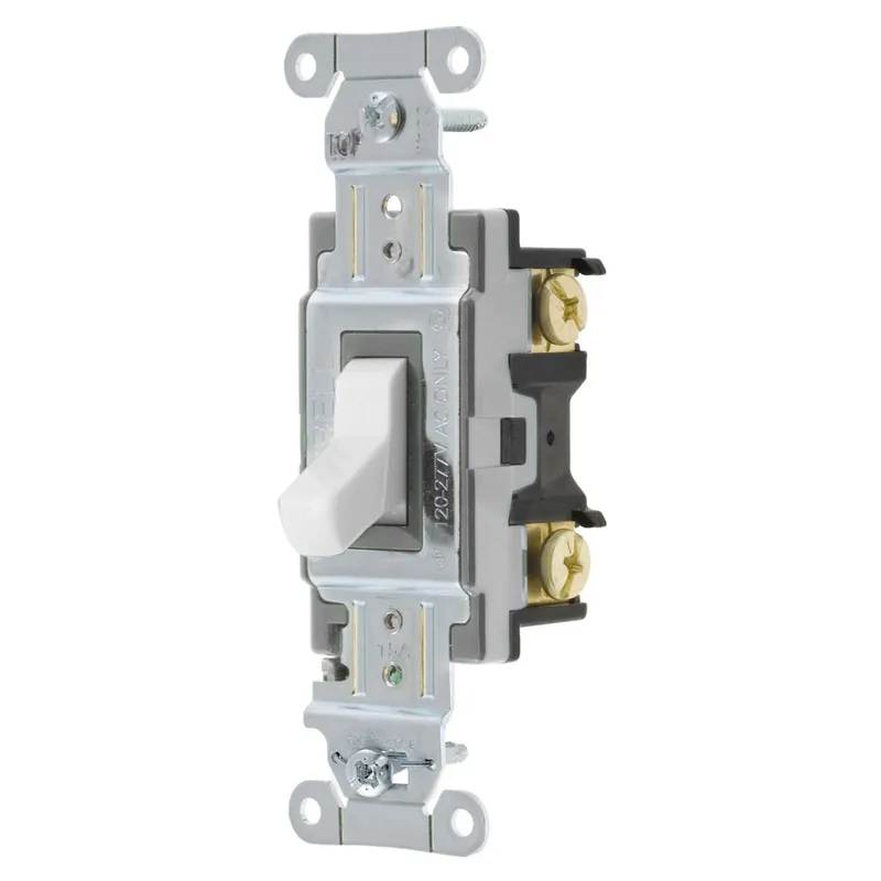 Hassle-Free Returns Hubbell-Wiring CS115W 1-Pole 120/277-Volt AC 15-Amp Commercial Series Specification Grade Toggle Switch White